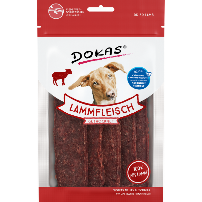 DOKAS Lammfleisch getrocknet 70 g | Hundesnack