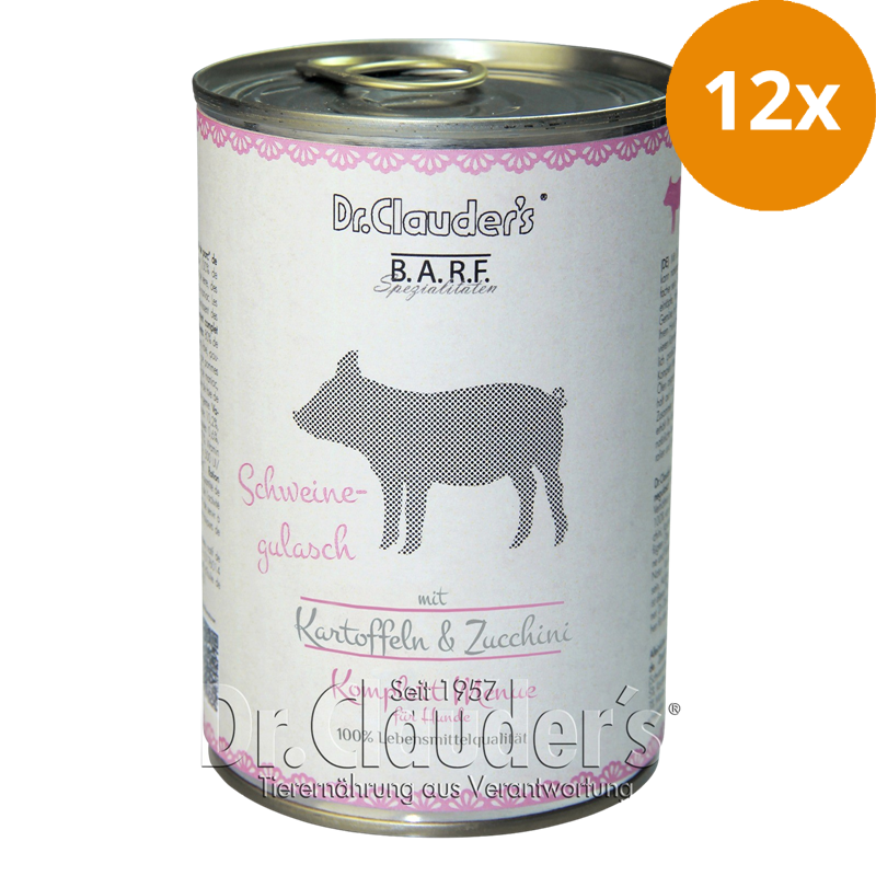 Dr.Clauder's BARF Dog Komplettmenü Schweinegulasch 400 g