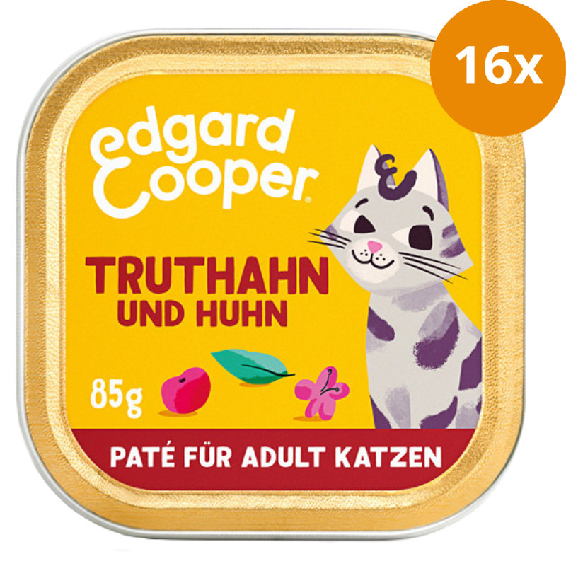 Edgard & Cooper Paté Adult Freilauftruthahn und Freilaufhuhn mit Cranberrys, Salbei und Baldrian 85g
