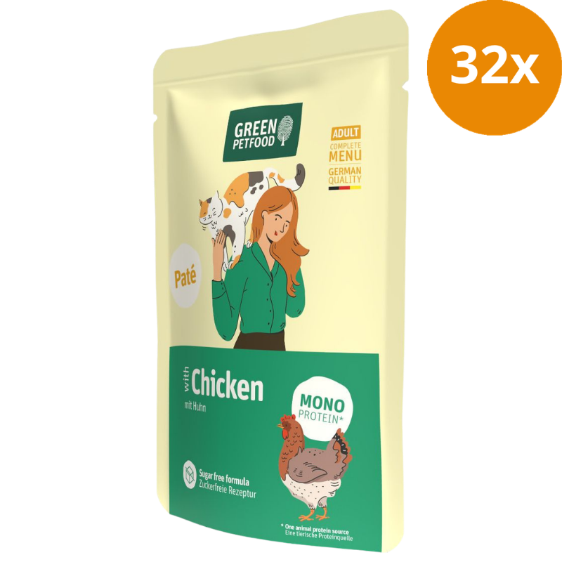 Green Petfood Cat Paté Chicken 85 g