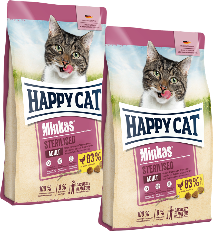 Sparpaket Happy Cat Minkas Sterilised Geflügel 2 x 10 kg
