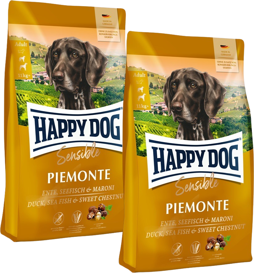 Happy Dog Sensible Piemonte Ente, Seefisch & Maroni