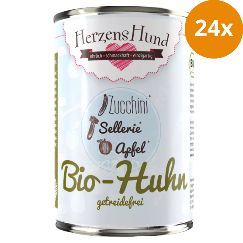 Herzenshund Bio-Huhn mit Bio-Zucchini 400 g