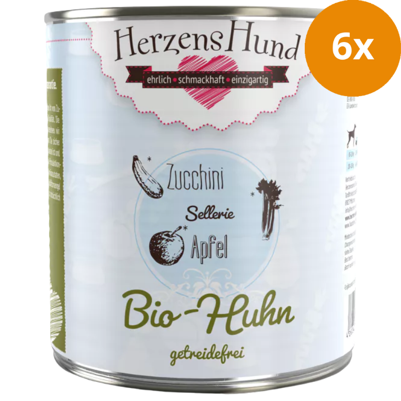 Herzenshund Bio-Huhn mit Bio-Zucchini getreidefrei 800 g