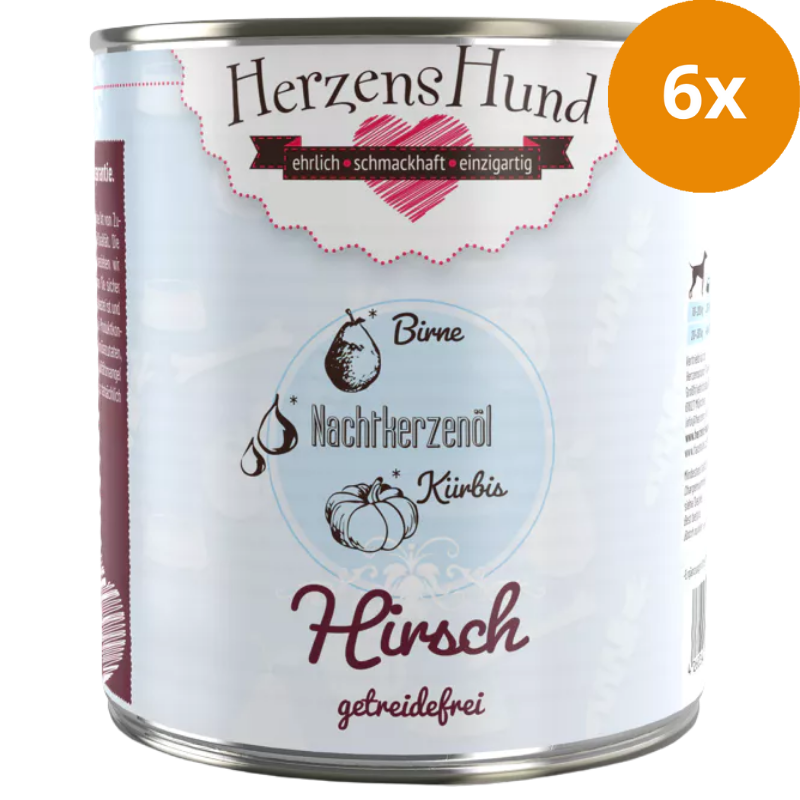 Herzenshund Hirsch mit Kürbis getreidefrei 800 g