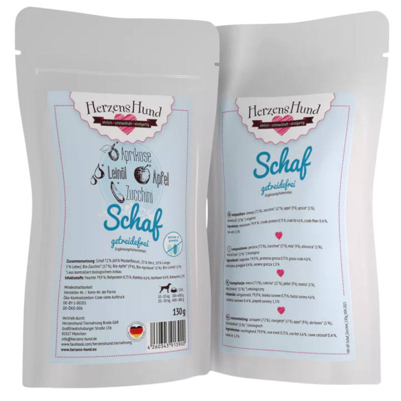 HerzensHund Schaf mit Zucchini 130 g