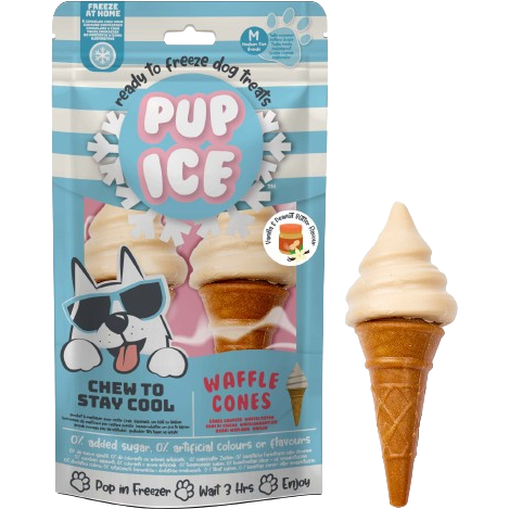 Imaginelles Pup Ice Dog SnackWaffle Cones Vanilla & Peanut Butter M