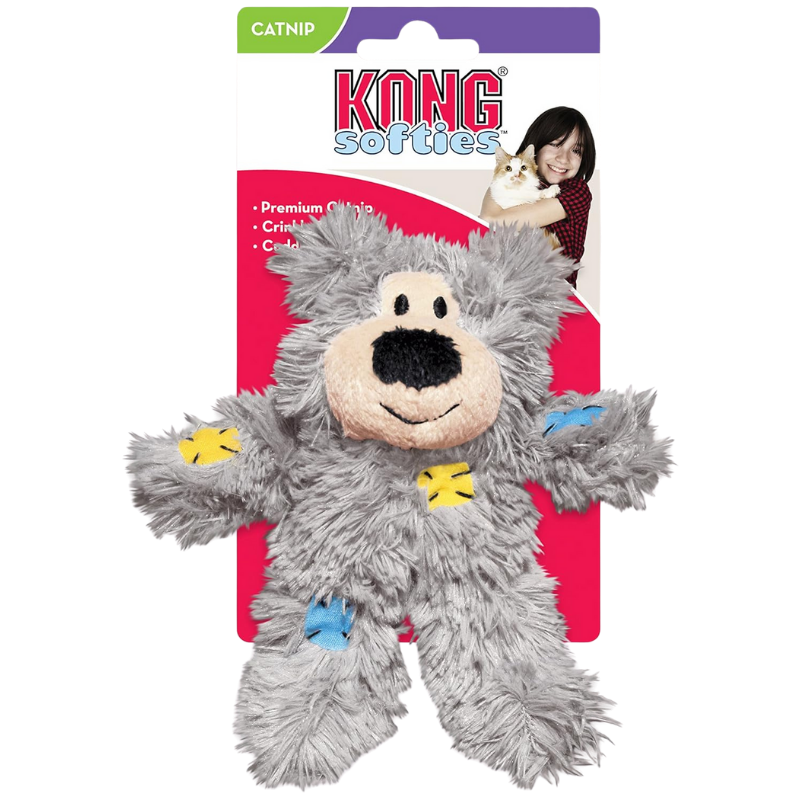 KONG Cat Softies Patchwork Bear