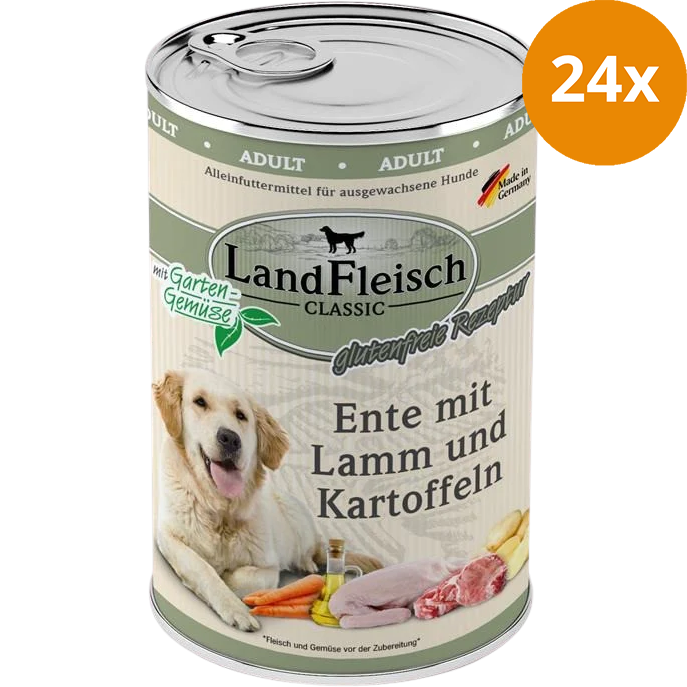 LandFleisch Dog Classic Ente mit Lamm & Kartoffel 400 g