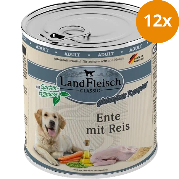 LandFleisch Dog Classic Ente mit Reis 800 g