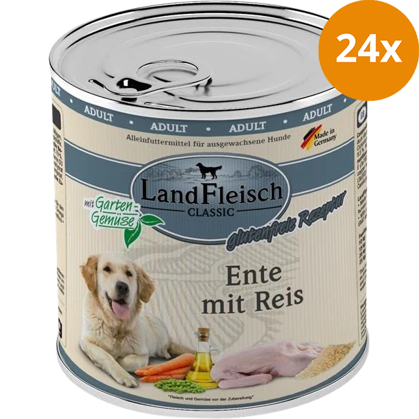 LandFleisch Dog Classic Ente mit Reis 800 g