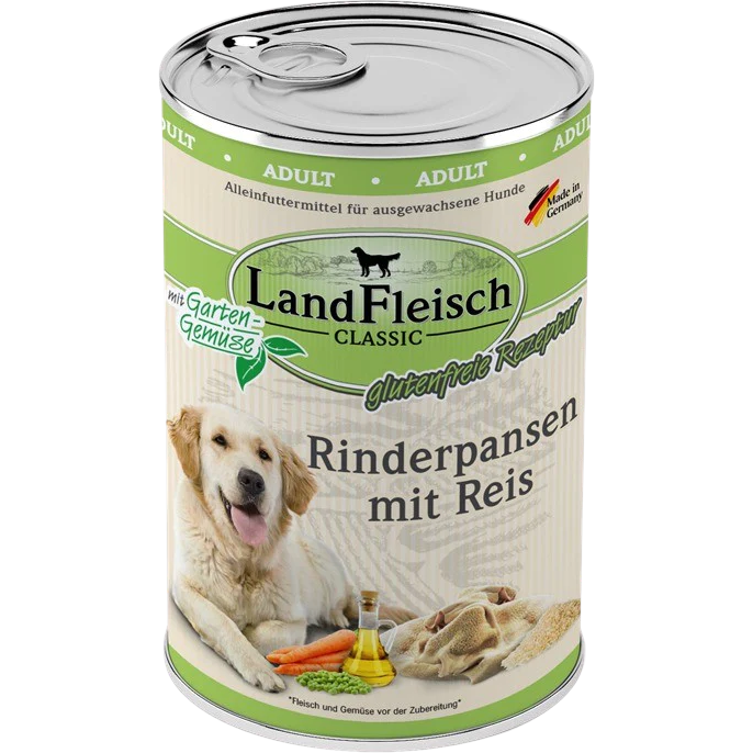 LandFleisch Dog Classic Rinderpansen mit Reis 400 g