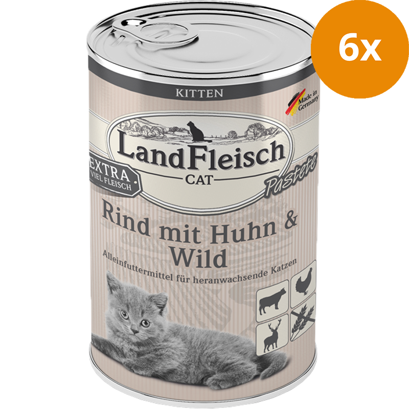 LandFleisch Kitten Pastete Rind, Huhn & Wild 400 g