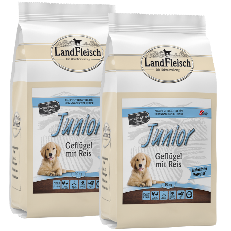 LandFleisch Dog Trocken Junior Geflügel+Reis