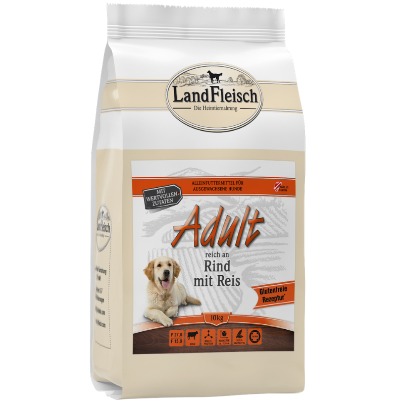 LandFleisch Dog Trocken Adult Rind mit Reis