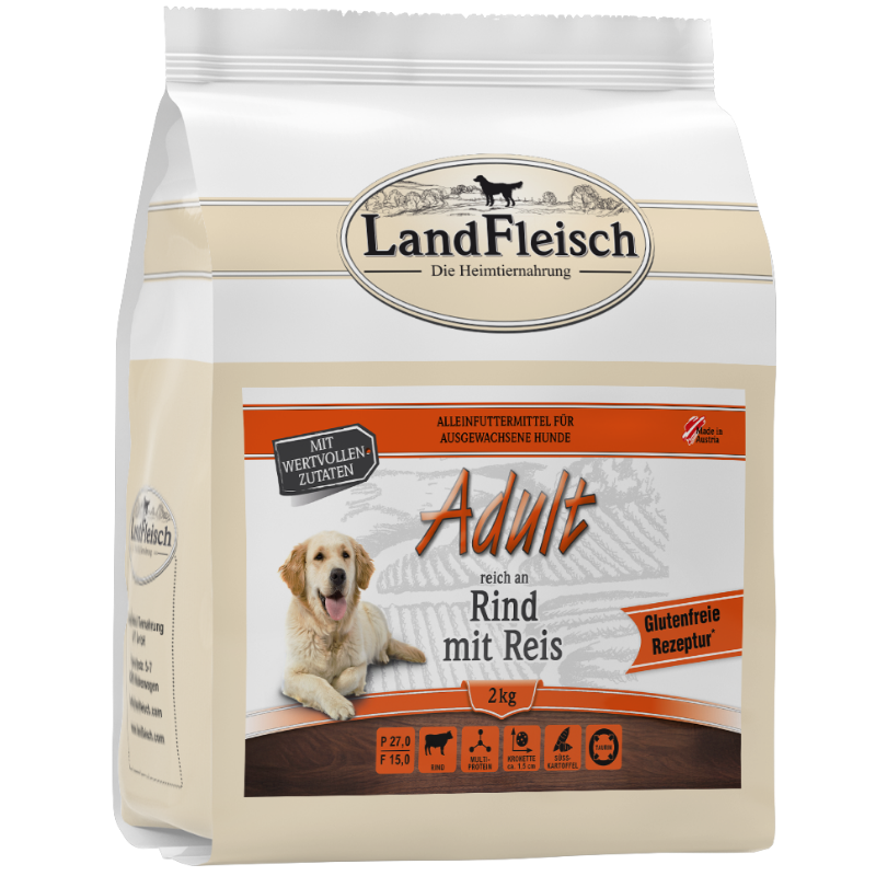 LandFleisch Dog Trocken Adult Rind mit Reis