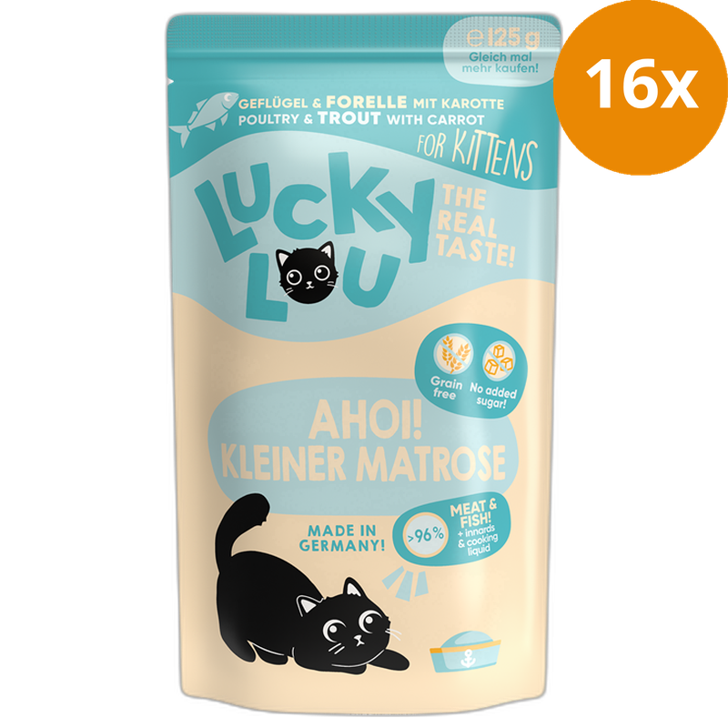 Lucky Lou PB Lifestage Kitten Geflügel + Forelle 125 g