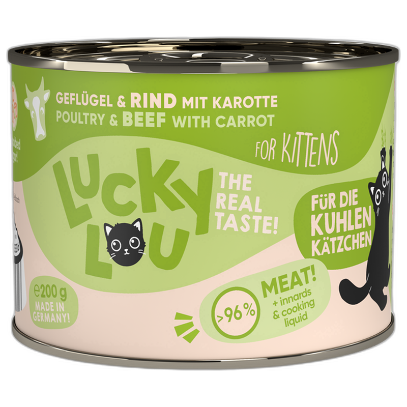 Lucky Lou Dose Lifestage Kitten Geflügel + Rind 200 g