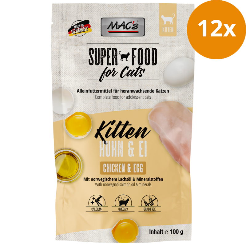 MACs Cat Pouch Kitten Huhn & Ei 100g