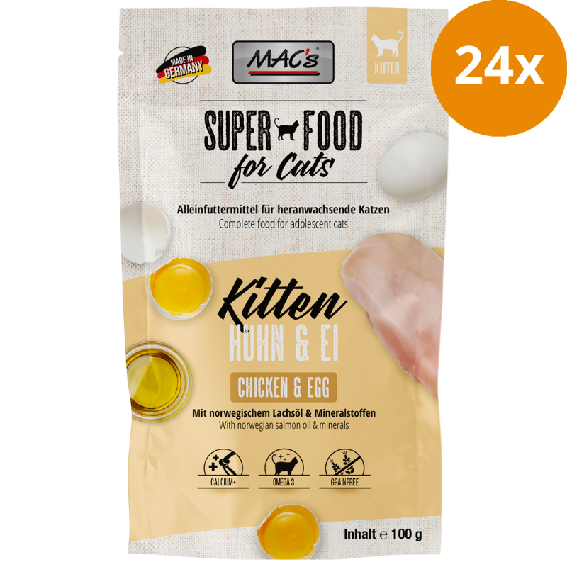 MACs Cat Pouch Kitten Huhn & Ei 100g