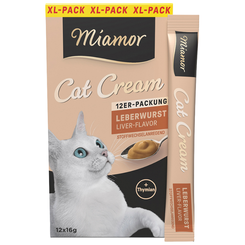 Miamor Snack Cream Leberwurst-Cream XL-Pack 12 x 16 g