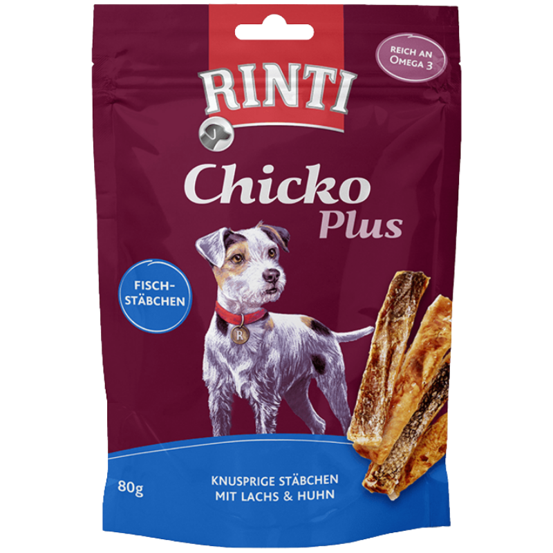 Rinti Chicko Plus Fischstäbchen mit Lachs & Huhn 80 g