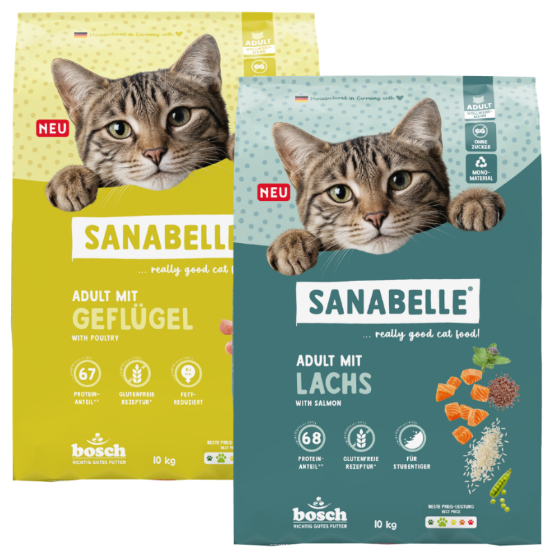 Sanabelle Classic Geflügel & Sanabelle Classic Lachs Sparpaket