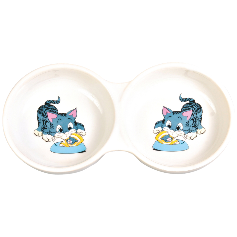 Trixie Doppelnapf mit Motiv, Keramik