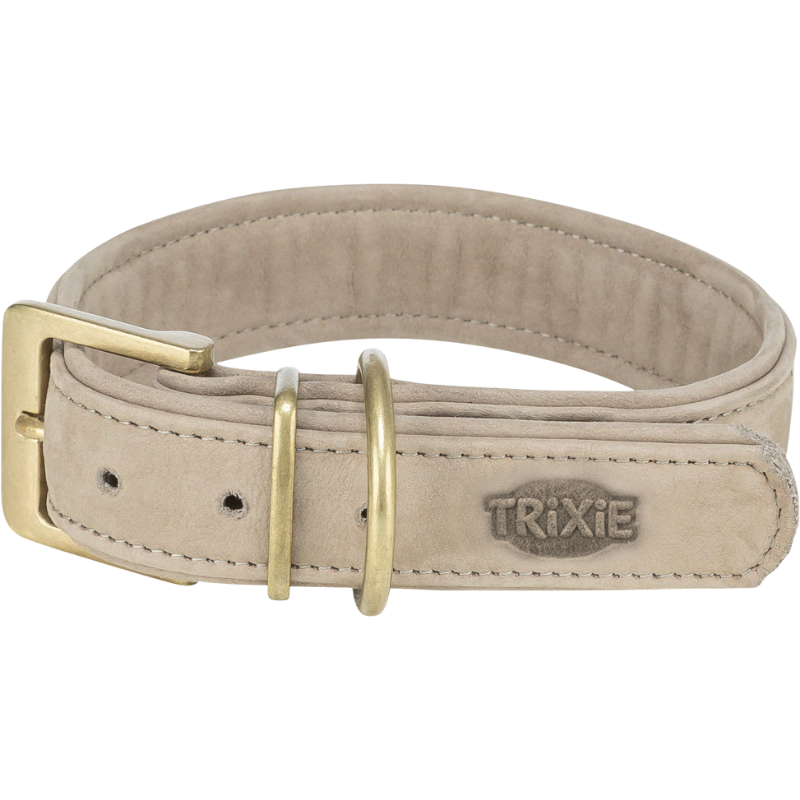 TRIXIE Pure Halsband, Leder extra breit