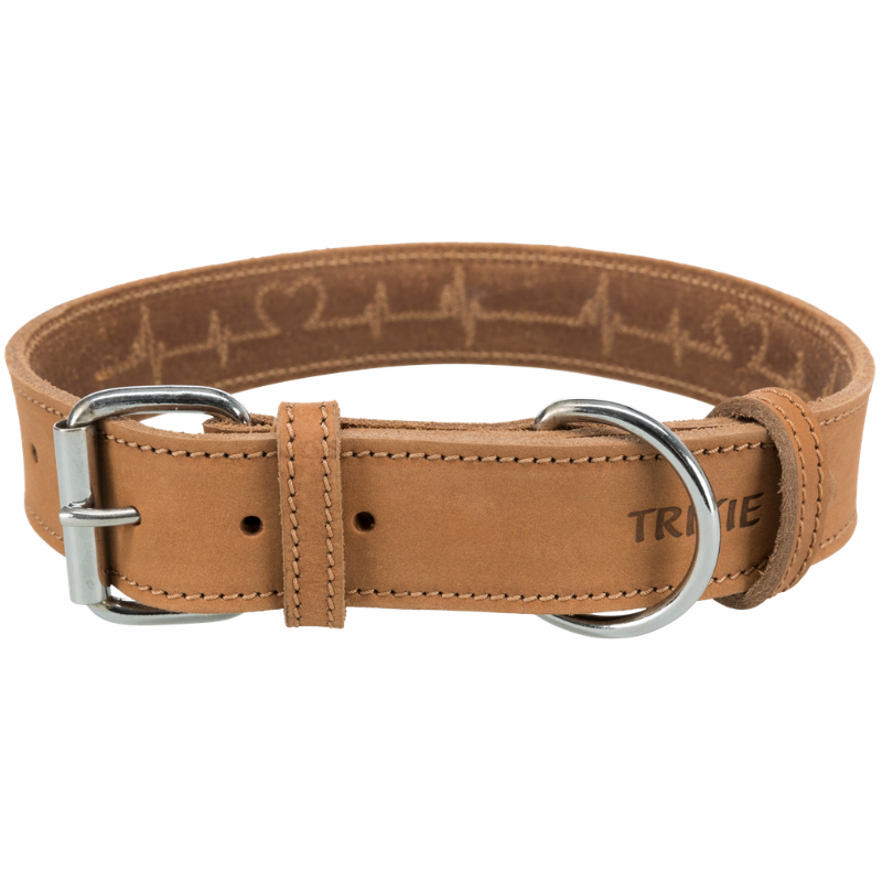 TRIXIE Rustic Fettleder-Halsband Heartbeat