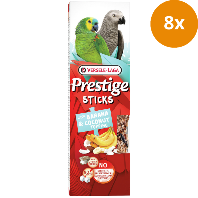 Versele Prestige Sticks Papageien mit Banane & Kokostopping