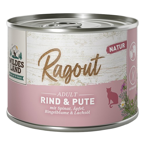 Wildes Land Ragout Rind & Pute mit Spinat