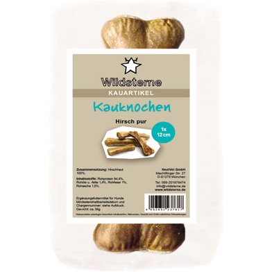 Wildsterne Kauknochen Hirsch pur 12 cm (60 g)