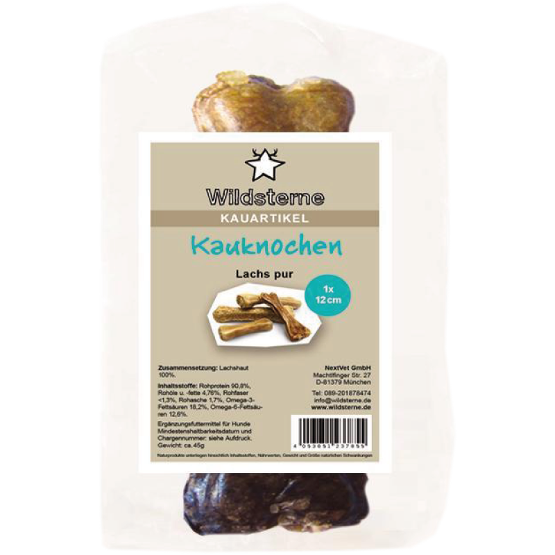 Wildsterne Kauknochen Lachs pur 12 cm (65 g)