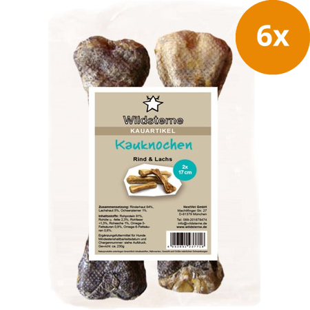 Wildsterne Kauknochen Rind & Lachs 17 cm (200 g)
