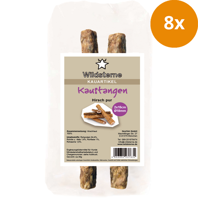 Wildsterne Kaustange Hirsch pur 15 cm (36 g)