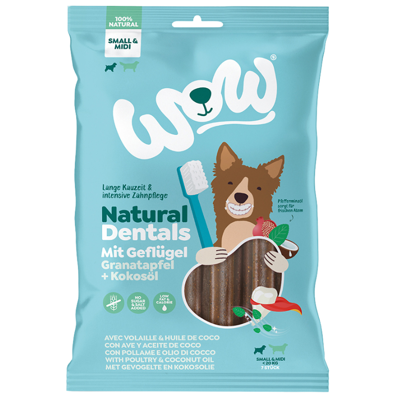 Wow Dog Snack Natural Dentals Geflügel Midi 180 g