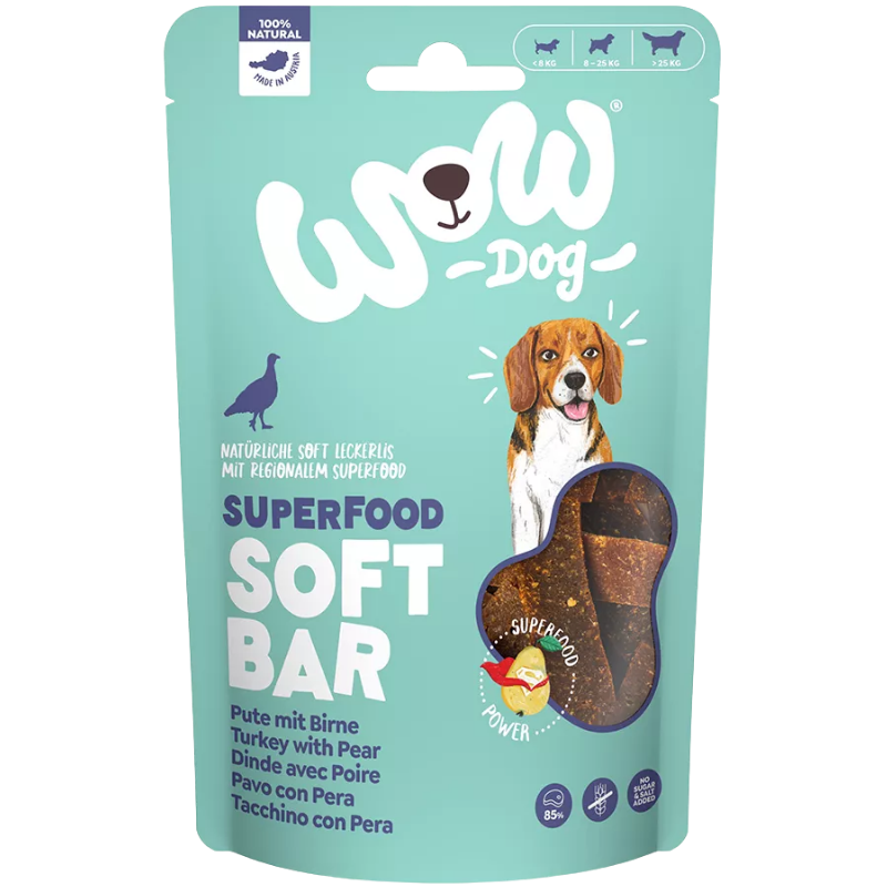 Wow Dog Superfood Soft Bar Pute 150 g