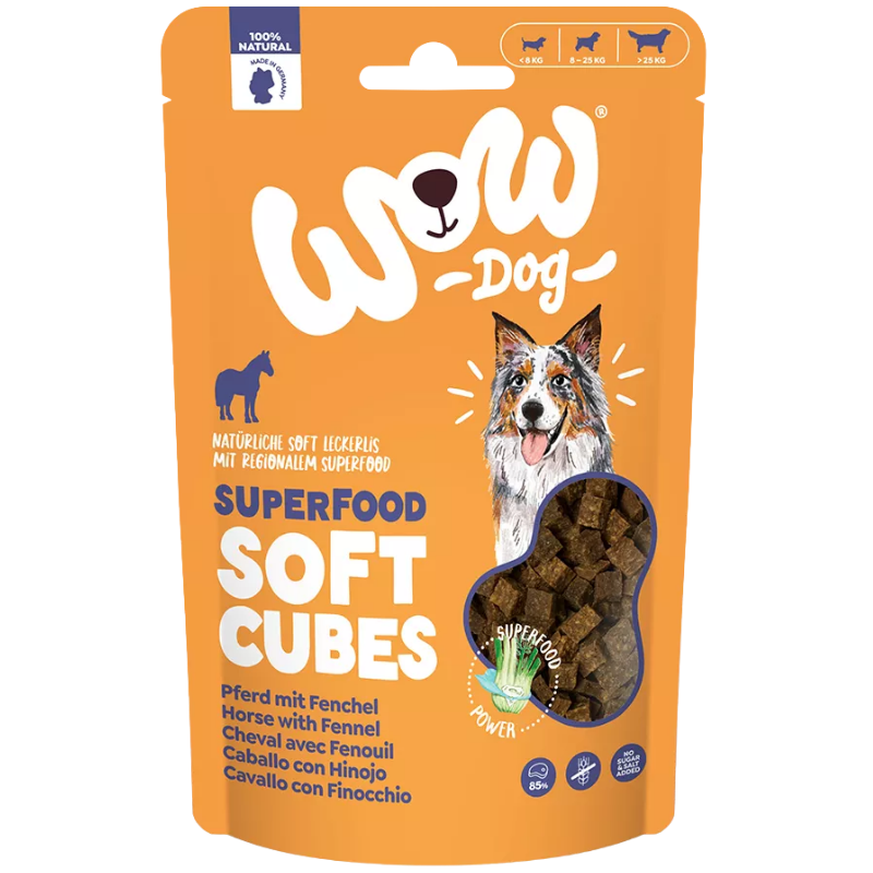 Wow Dog Superfood Soft Cubes Pferd 150 g