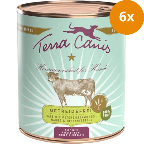 Terra Canis Menü Sensitive getreidefrei Kalb mit Petersilienwurzel, Mango & Johannisbeere 800 g