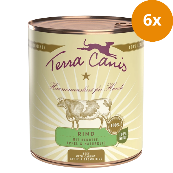 Terra Canis Menü Classic Rind mit Karotte, Apfel & Naturreis 800 g