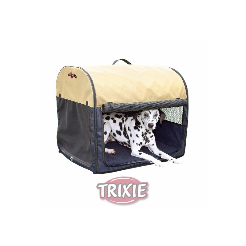 Trixie Transporthütte dunkelblau beige