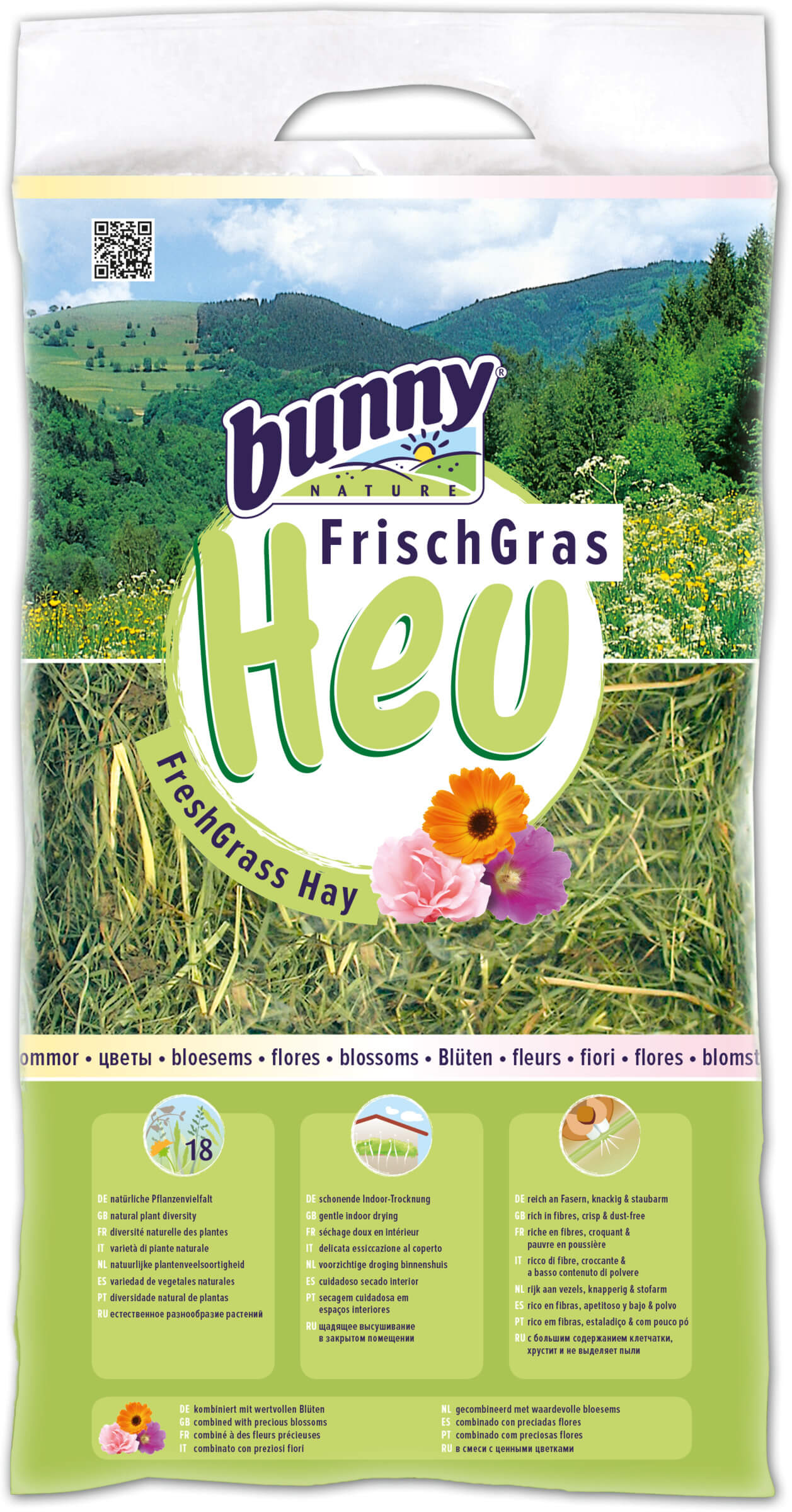 Bunny FrischGras Heu Blüten 500 g