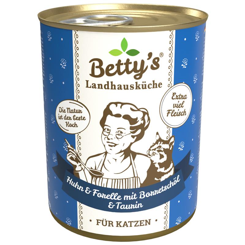 Bettys Landhausküche Katze Dose Huhn & Forelle 400g