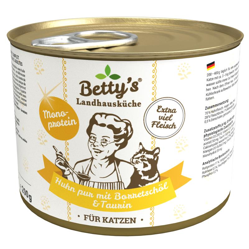 Bettys Landhausküche Katze Dose Huhn pur 200g