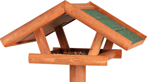 Futterhaus mit Ständer braun - 46 × 22 × 44 cm / 1,15 m