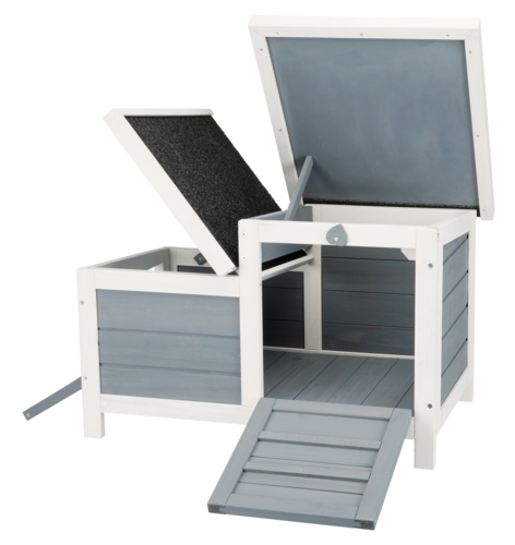 natura Kleintierhaus mit 2 Ausgängen - 70 × 43 × 45 cm