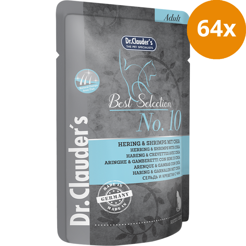 Dr.Clauder's Best Selection No. 10. Hering & Shrimps mit Chia 85 g