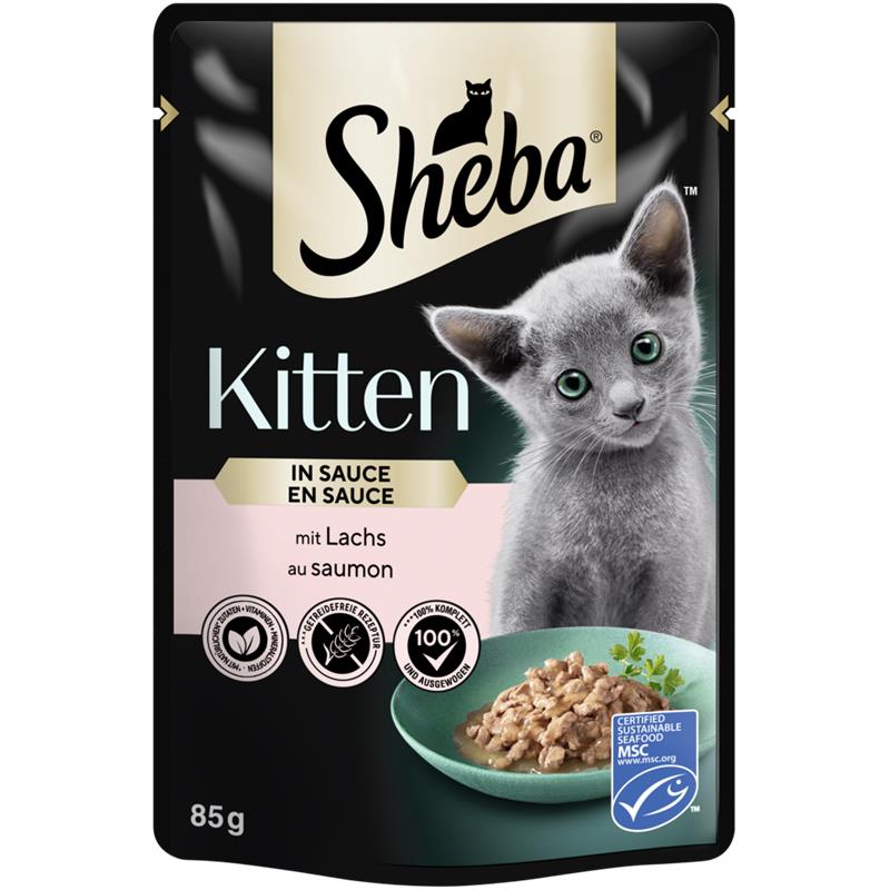 Sheba Portionsbeutel Kitten Lachs in Sauce 85g