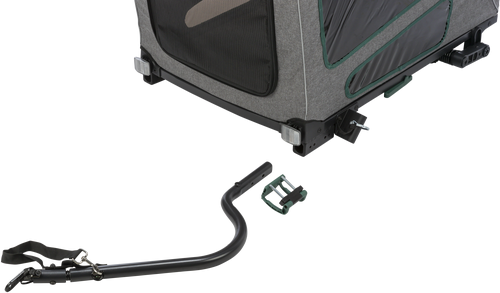 Fahrrad-Anhänger - grau/salbei - M: 71 × 95 × 85/138 cm